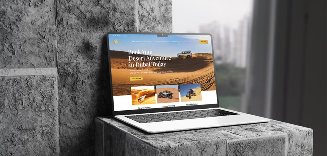 BNB Travel & Tour website on a laptop